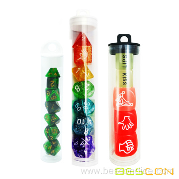 Clear Hanging Dice Packing Tube
